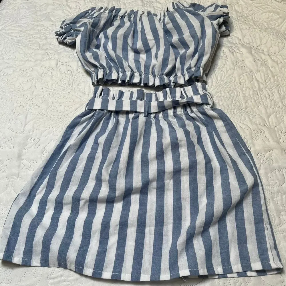 SHEIN Two Piece Cropped Shirt and Skirt Outfit Size 11/12